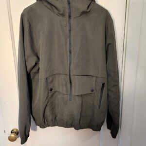 women's hooded pull over windbreaker sz L